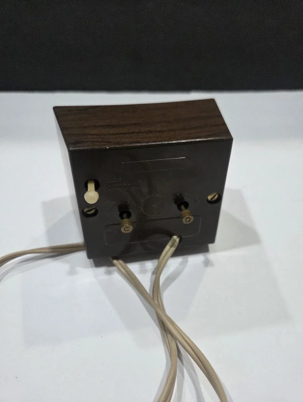 Vintage General Electric Brown Retro Square Bedside  Clock (Works)